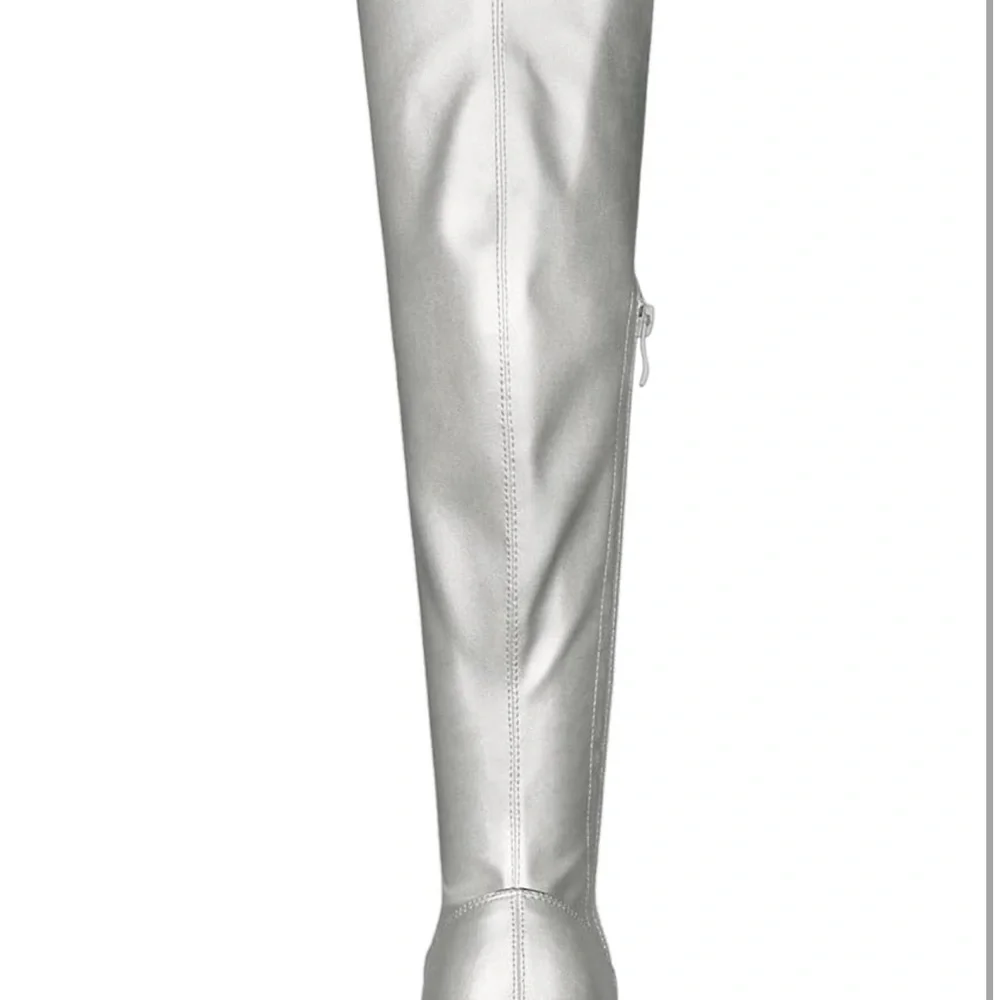 Allegra K Silver Over the Knee Boots